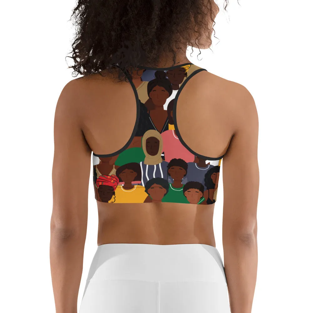 Black History Celebration Sports Bra