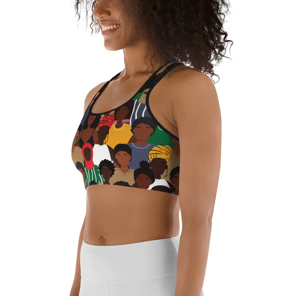 Black History Celebration Sports Bra