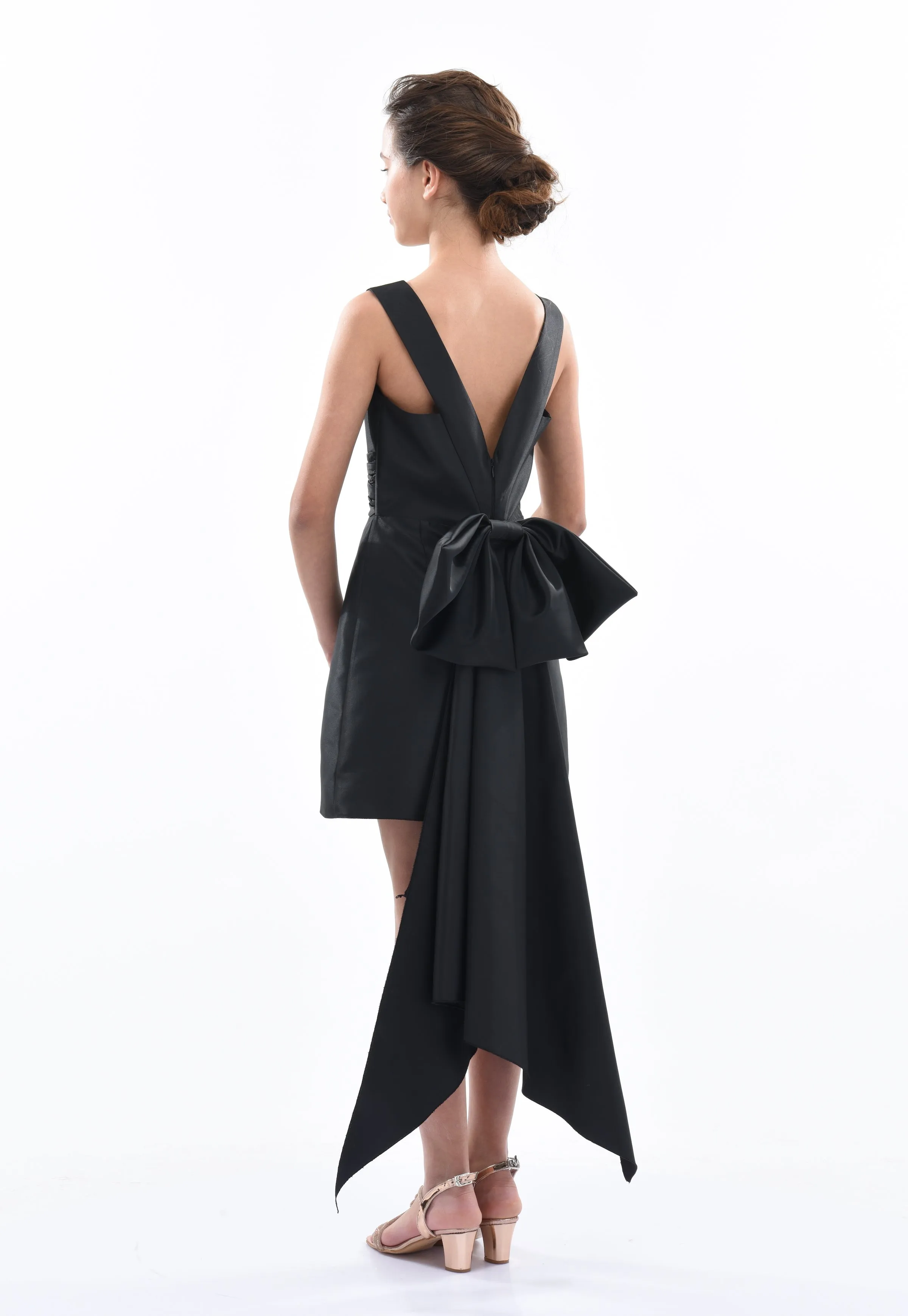 Black Isabel Back Bow Dress