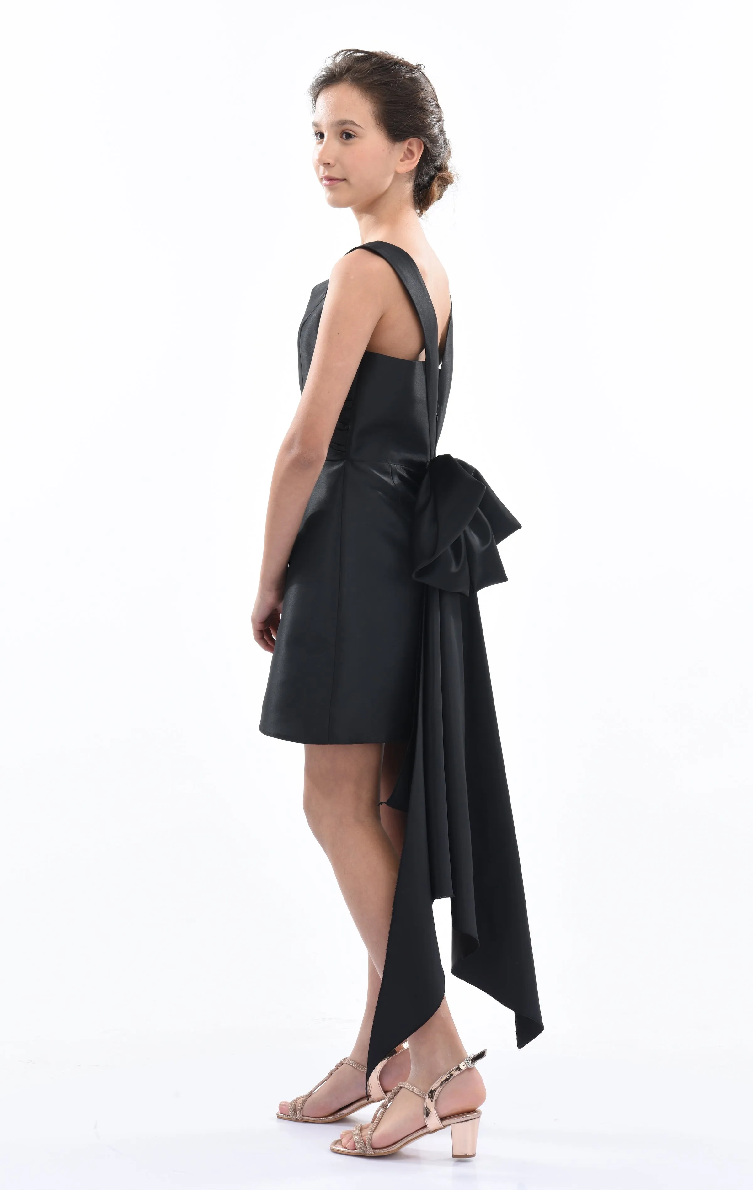 Black Isabel Back Bow Dress