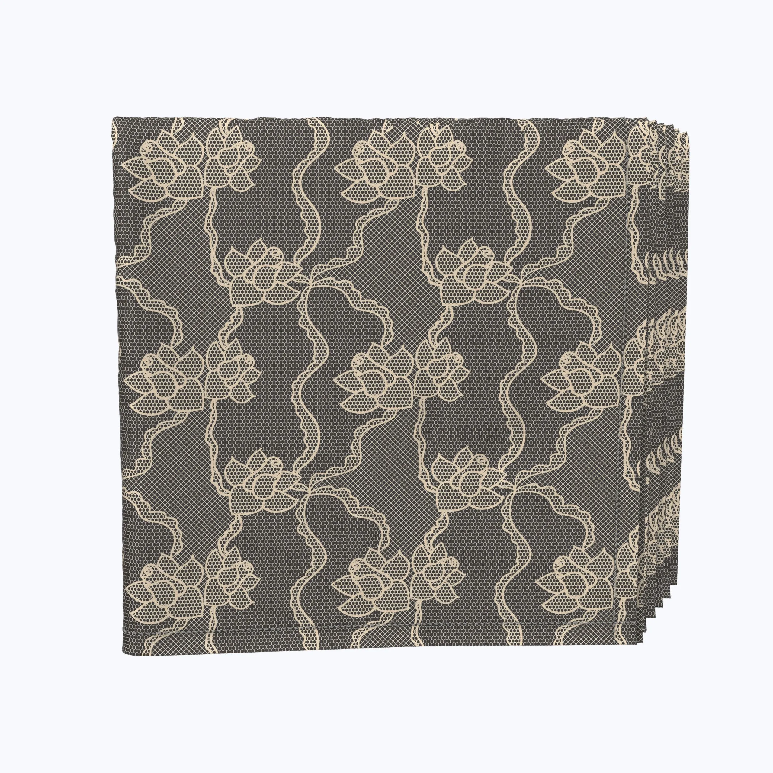 Black Lace Orchids Napkins