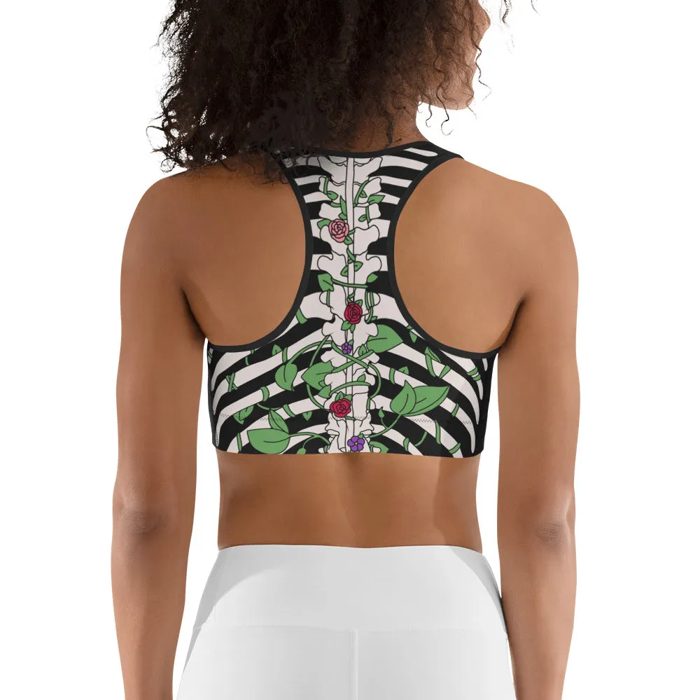 Blooming Skeleton Sports Bra