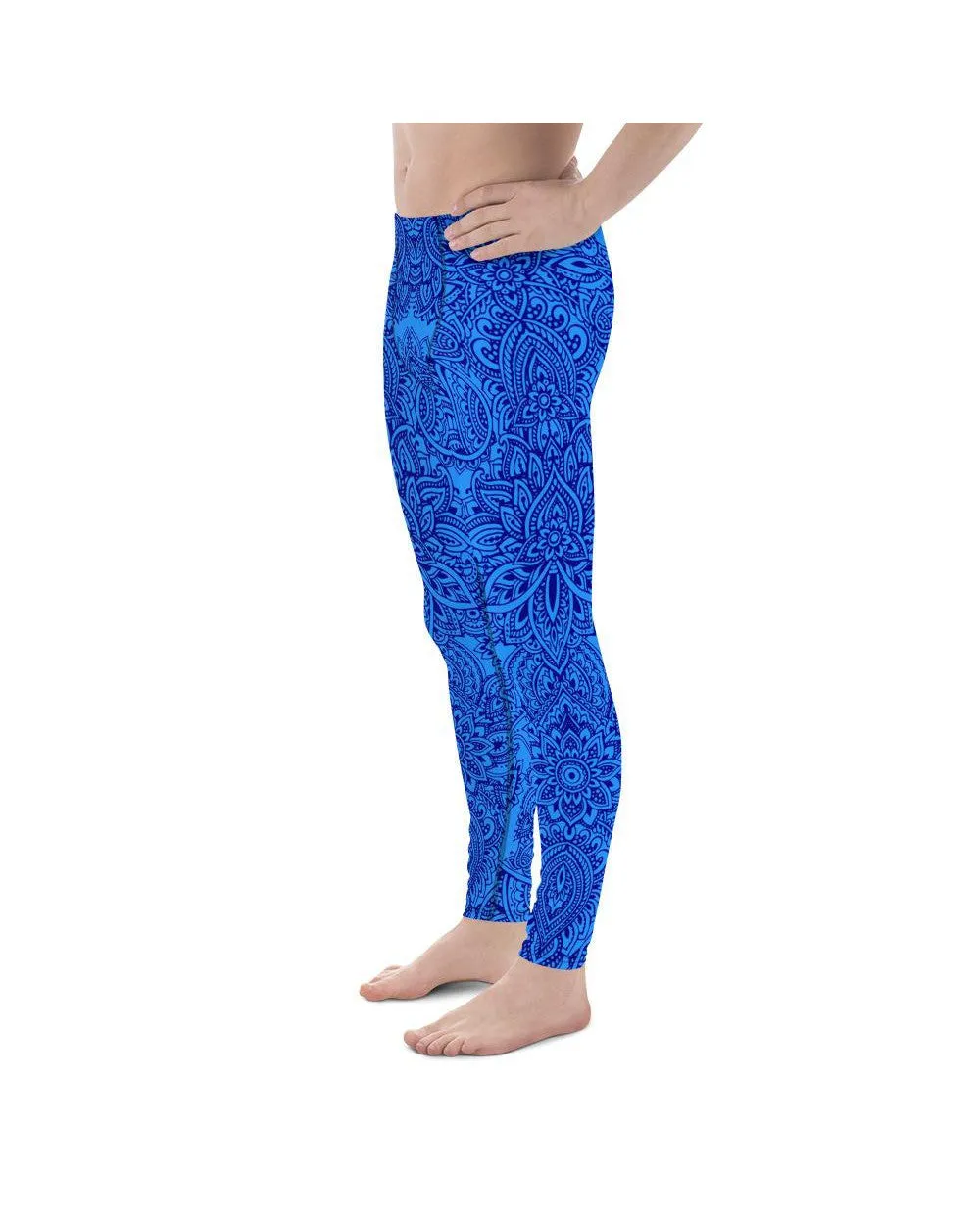 Blue and Navy Henna Tattoo Meggings