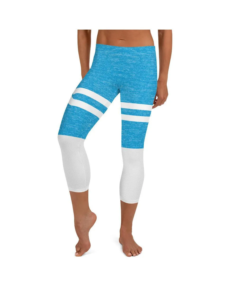 Blue and White Infinity Capris