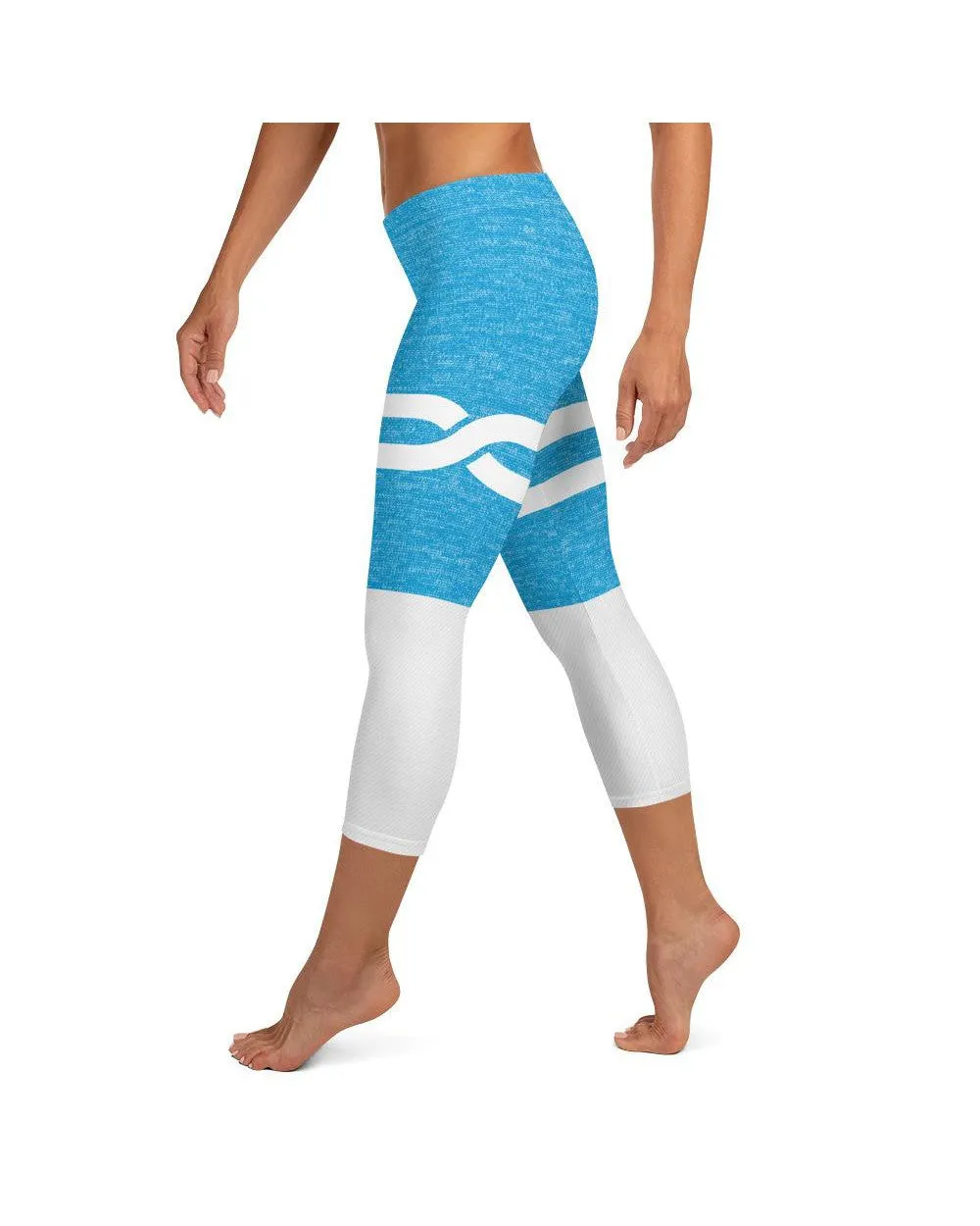 Blue and White Infinity Capris