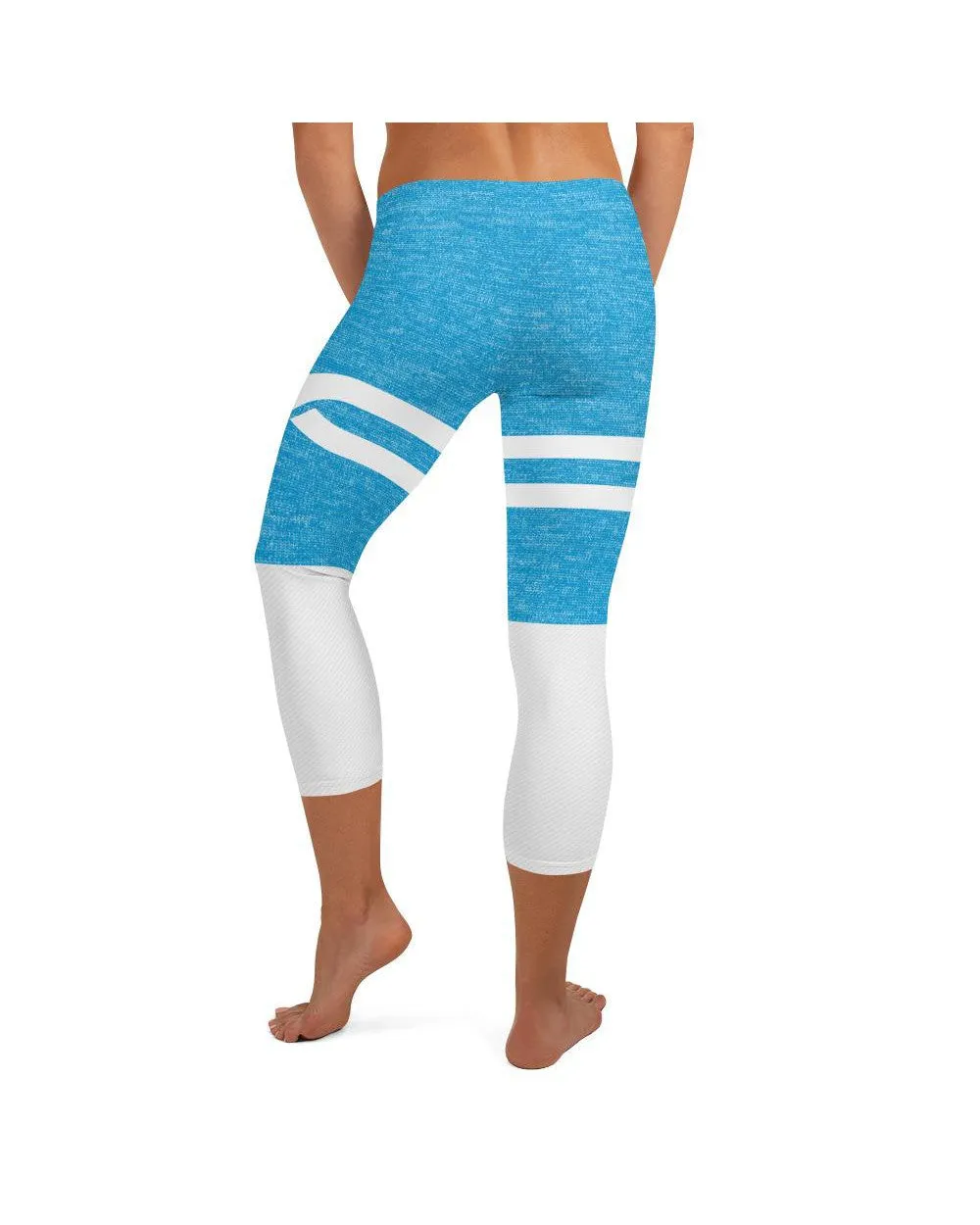 Blue and White Infinity Capris