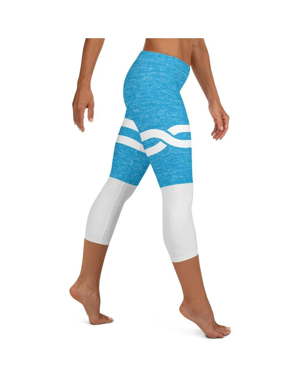 Blue and White Infinity Capris