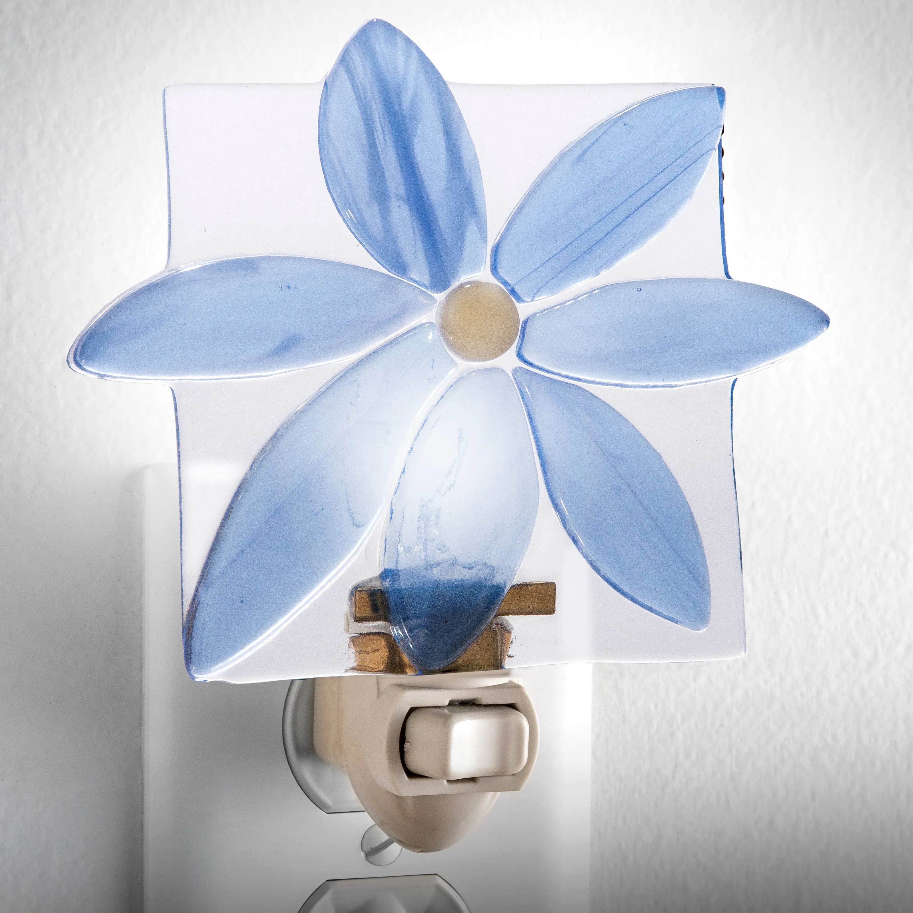 Blue Flower Night Light Decorative Fused Glass NTL 150