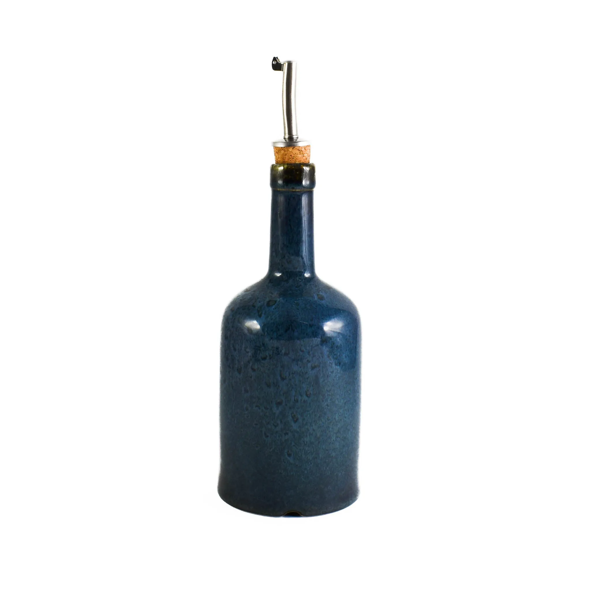 Blue Glaze Oil Bottle with Pourer, 600ml