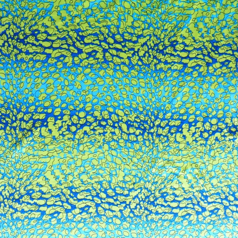 Blue/Lime Pebble Abstract Nylon Spandex Swimsuit Fabric