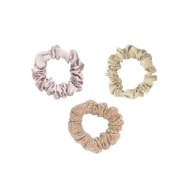 Blush Stardust Satin Scrunchies 3-Pack