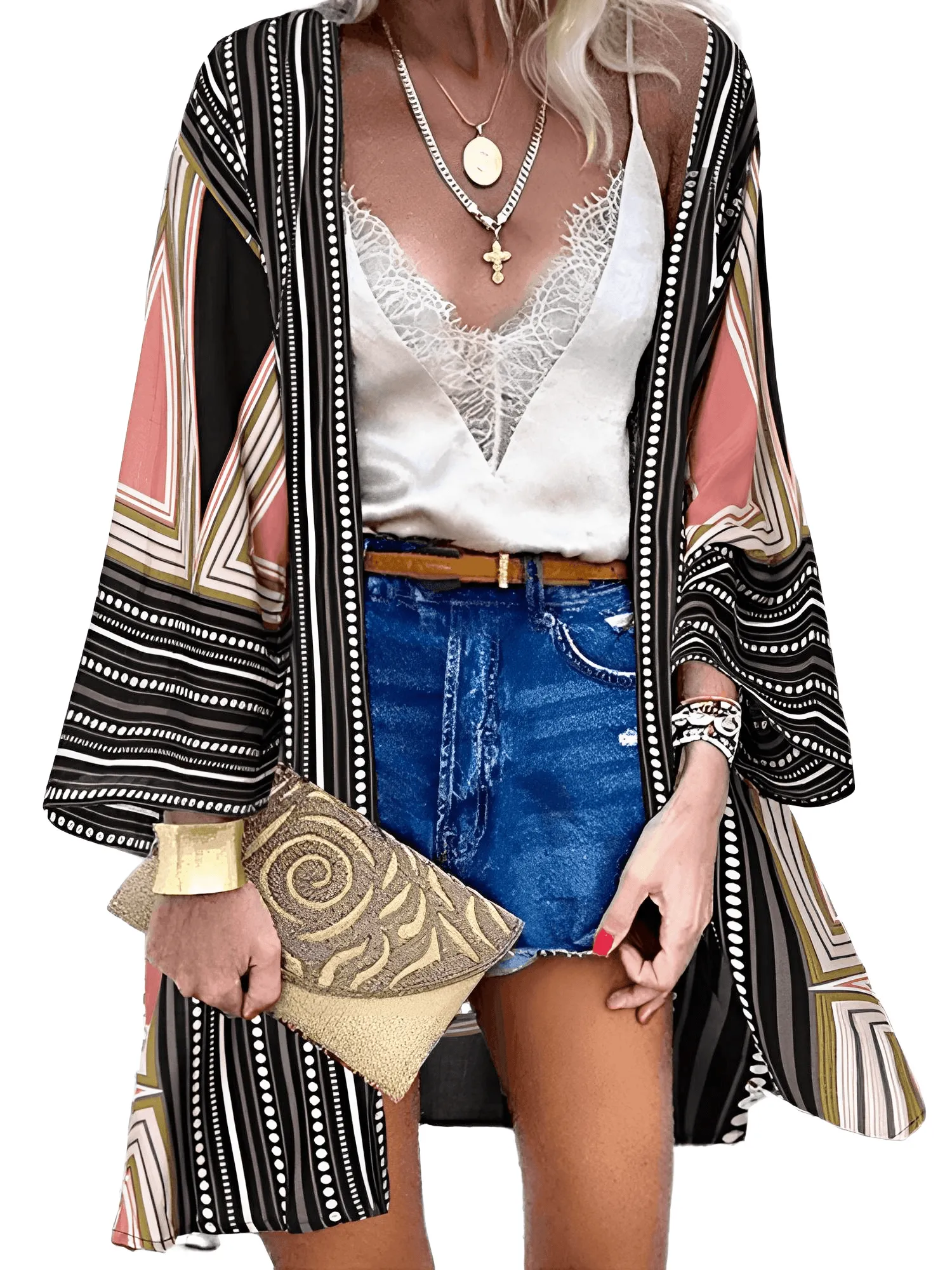 Bohemian Open Front Blouse Women's