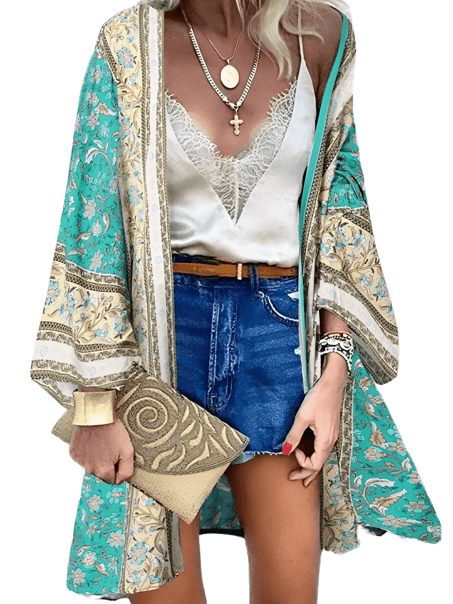 Bohemian Open Front Blouse Women's