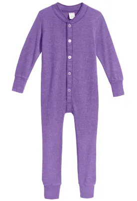 Boys and Girls Soft & Cozy Thermal One- Piece Union Suit  | Deep Purple