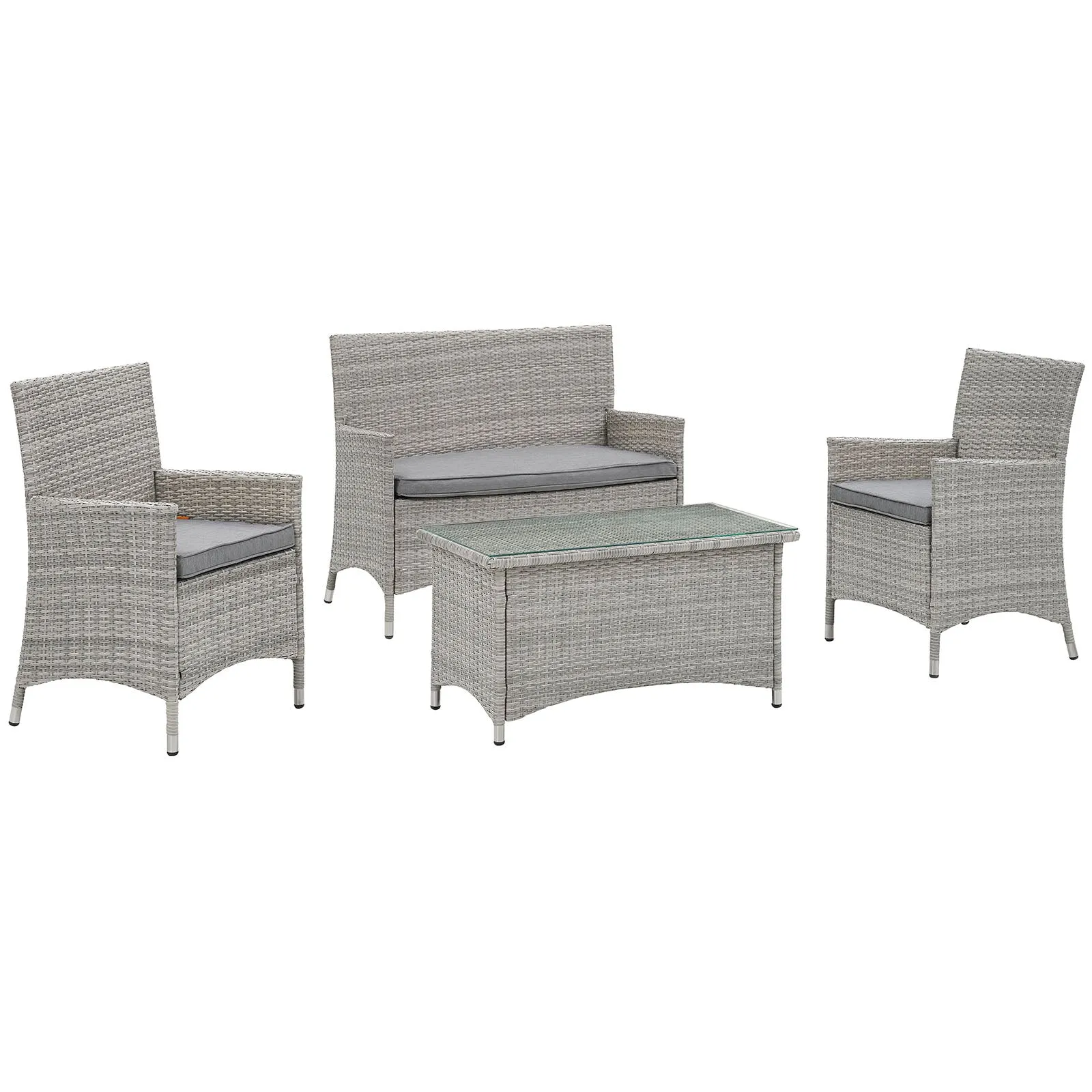 Bridge 4 Piece Outdoor Patio Patio Conversation Set by Modway