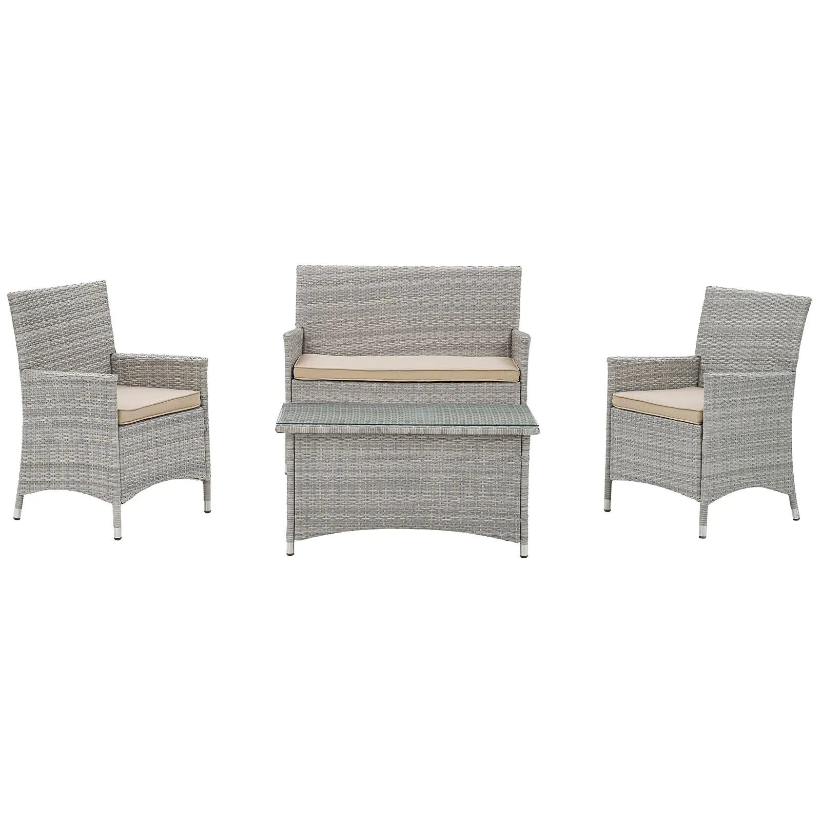 Bridge 4 Piece Outdoor Patio Patio Conversation Set by Modway