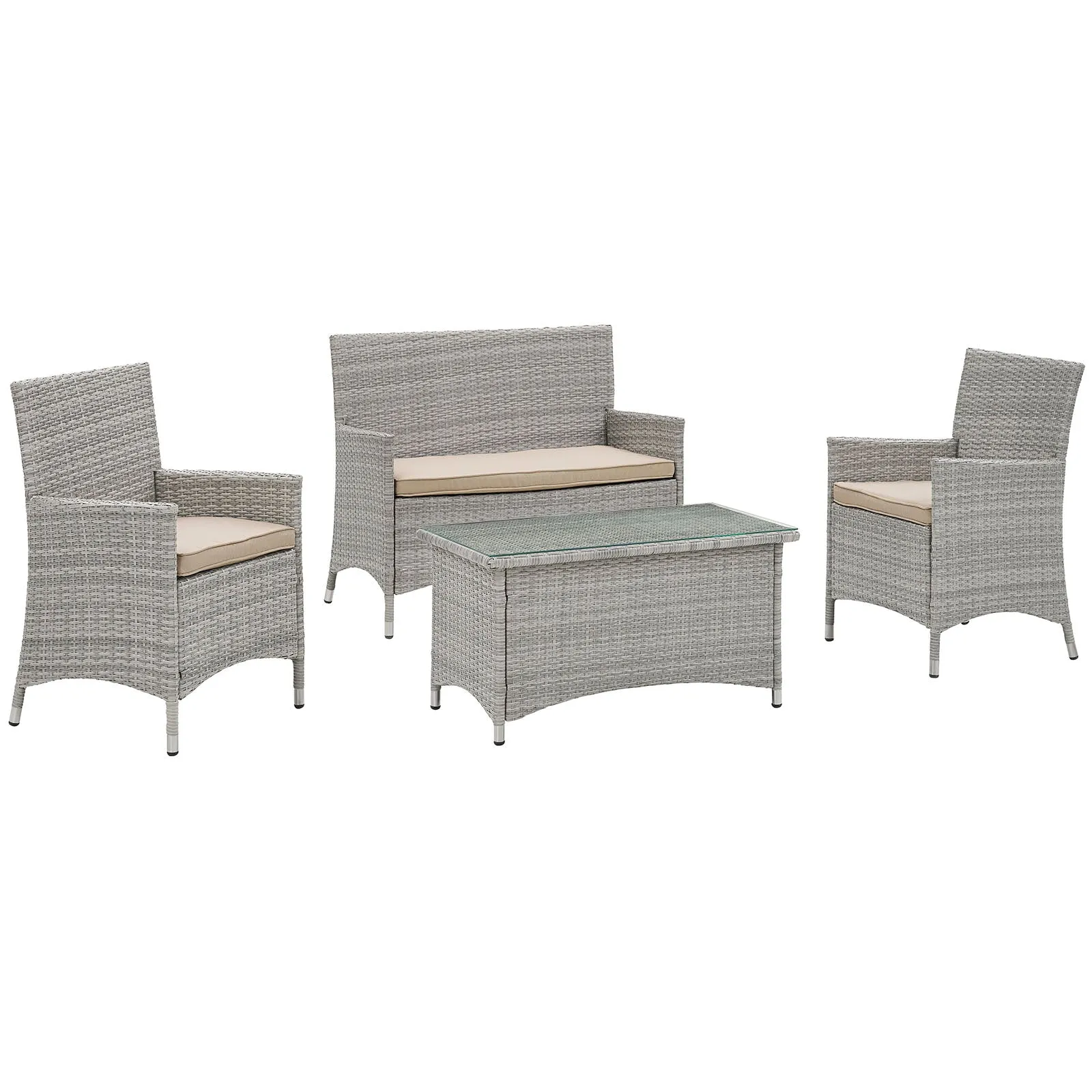 Bridge 4 Piece Outdoor Patio Patio Conversation Set by Modway