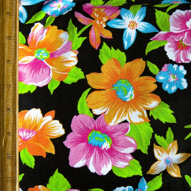 Brights Floral Cotton Knit Fabric