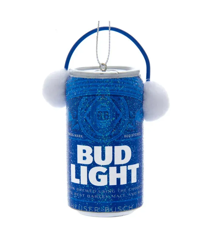 Budweiser Bud Light Can with Ear Muffs Ornament