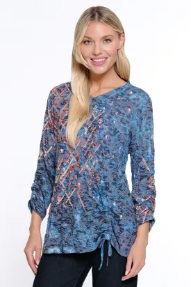 Burnout Crinkle Tunic - Abstract Multi