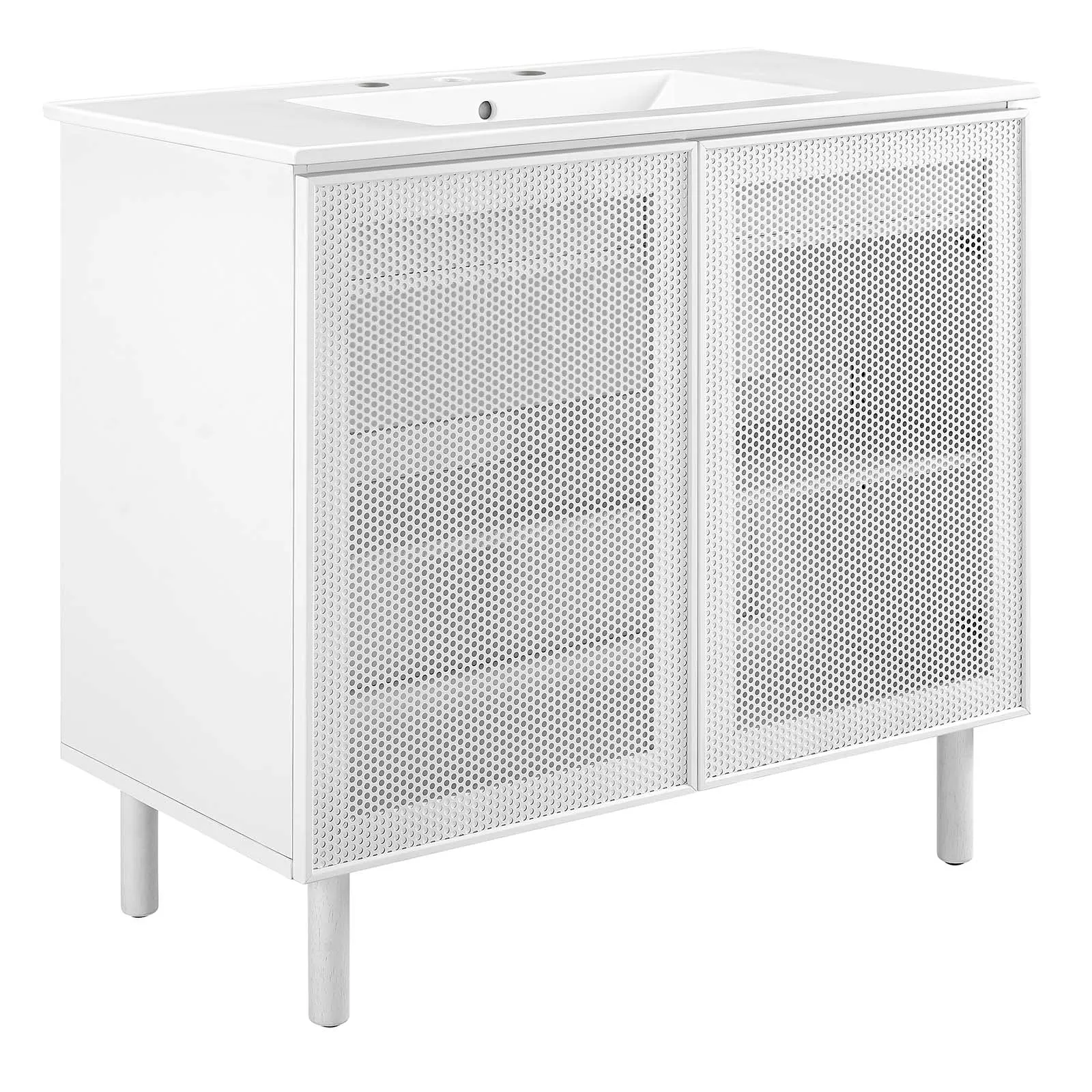 Calla 36" Perforated Metal Bathroom Vanity by Modway