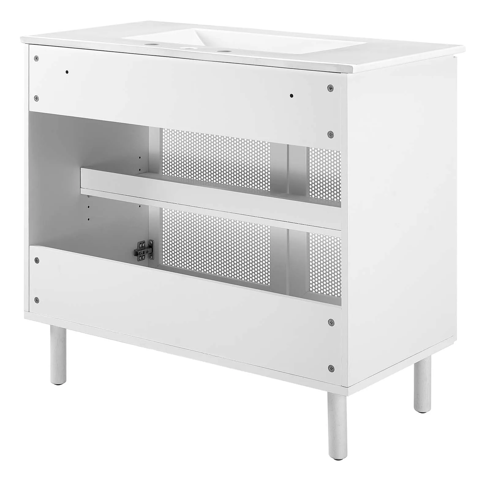 Calla 36" Perforated Metal Bathroom Vanity by Modway