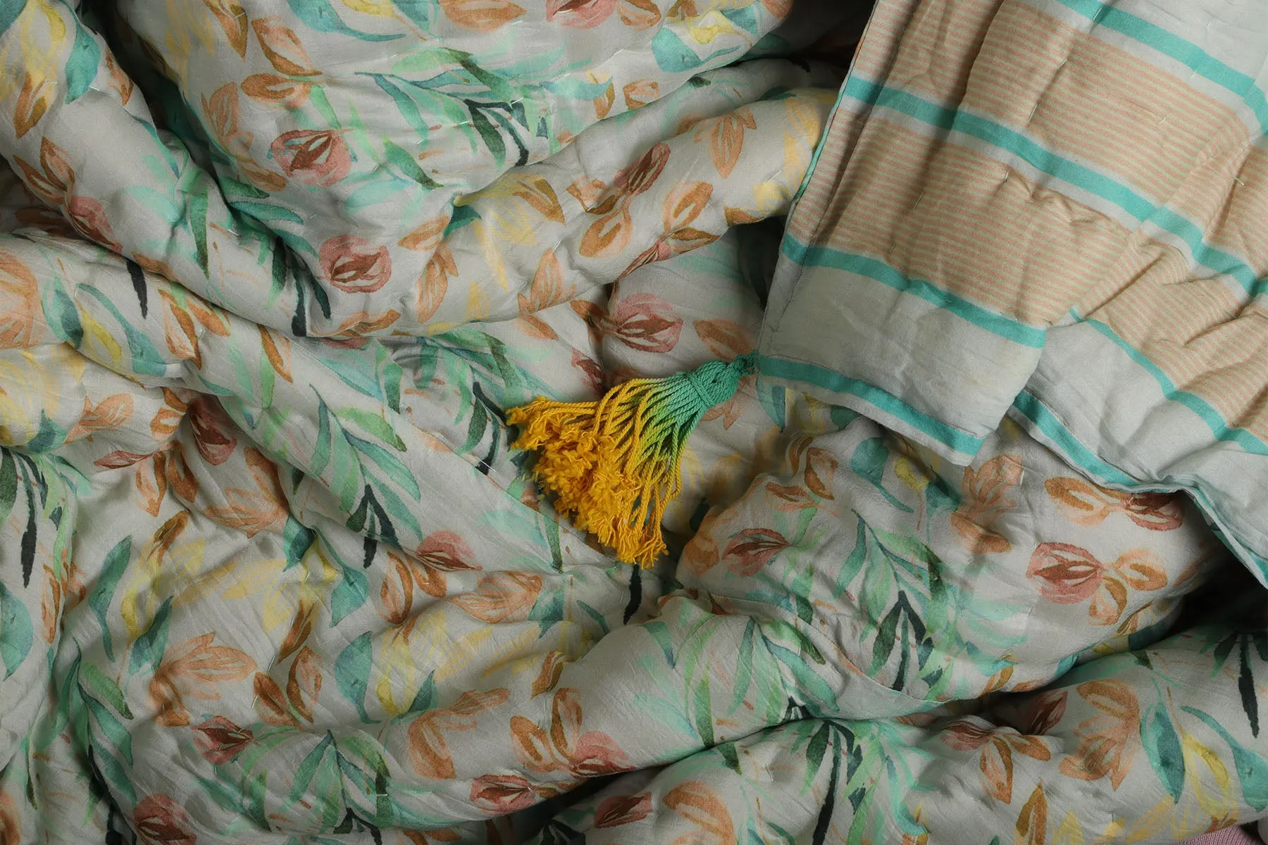 Calming Sage Cotton Silk Quilt | Jaipur Razai