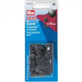 Cap Snap Fasteners Refill Pack, Anorak, 15mm, Black