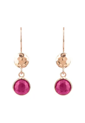 Circle & Hammer Earrings Rosegold Pink Tourmaline