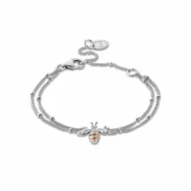 Clogau Sterling Silver Honey Bee Double Chain Bracelet