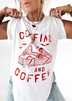 COFFINS AND COFFEE SIDE SLIT TEE