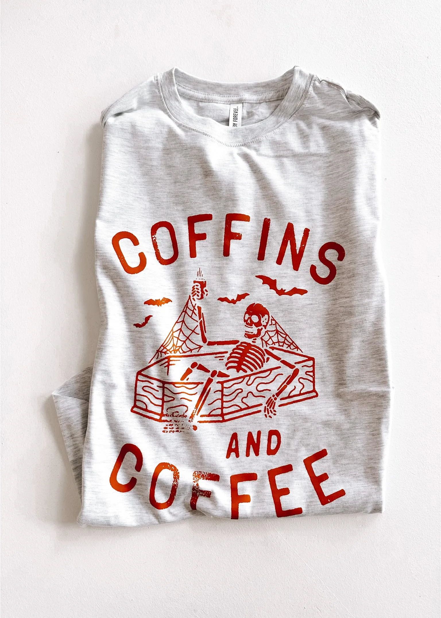 COFFINS AND COFFEE SIDE SLIT TEE