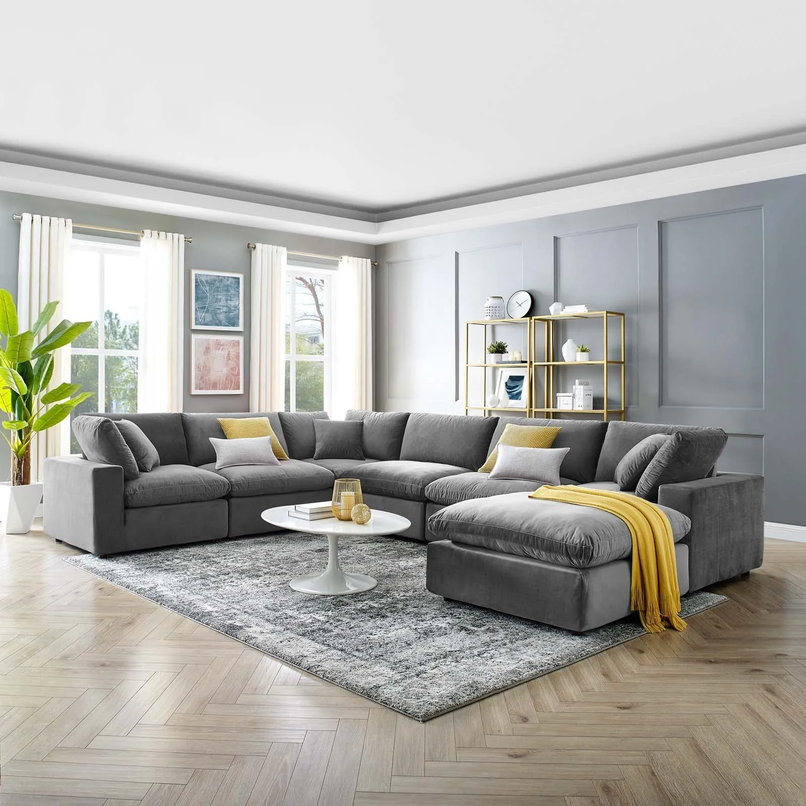 Commix U Shaped Reclining Sectional by Modway