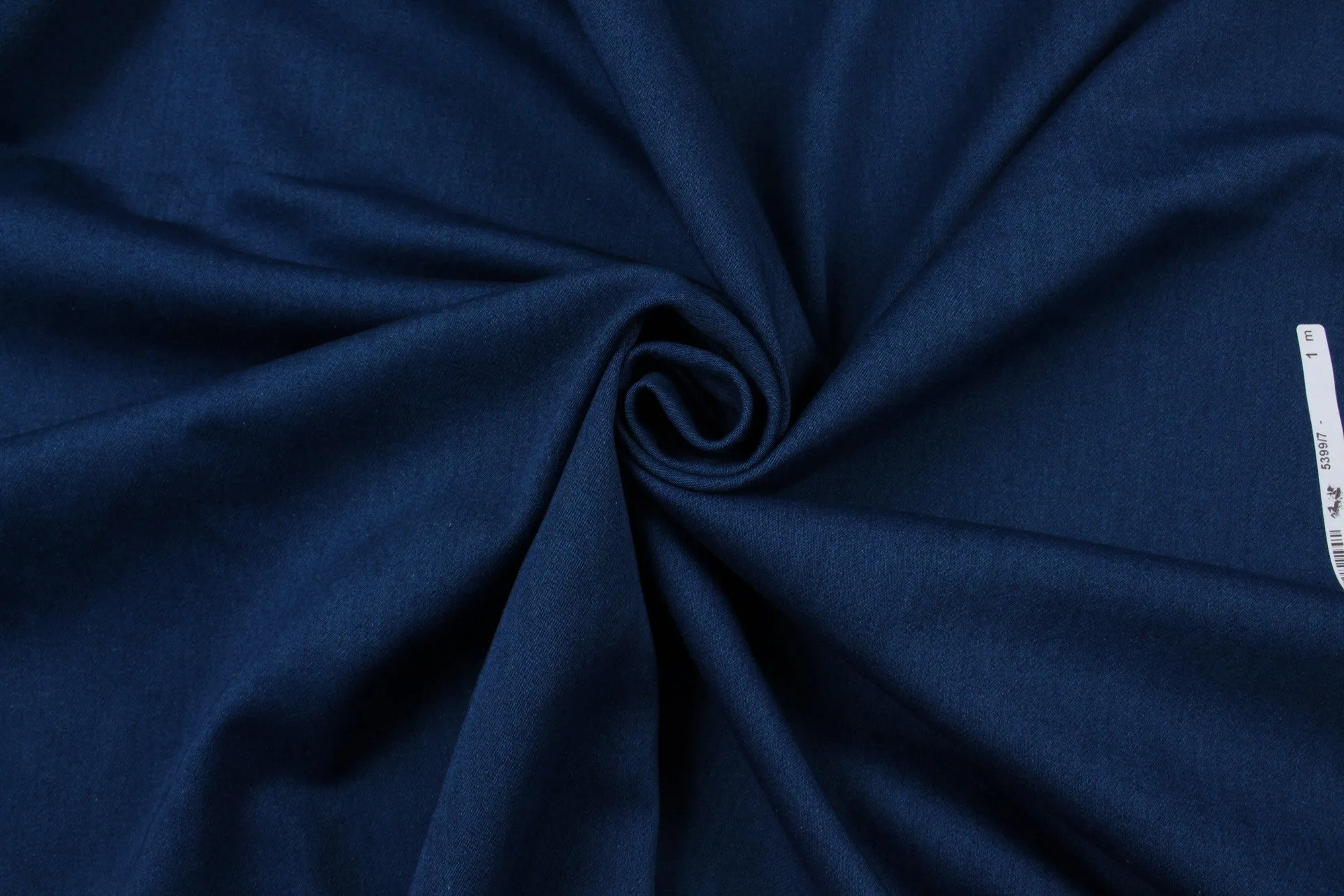 Cotton Denim Knit Fabric - Stretch - Blue (1 Meter Remnant)