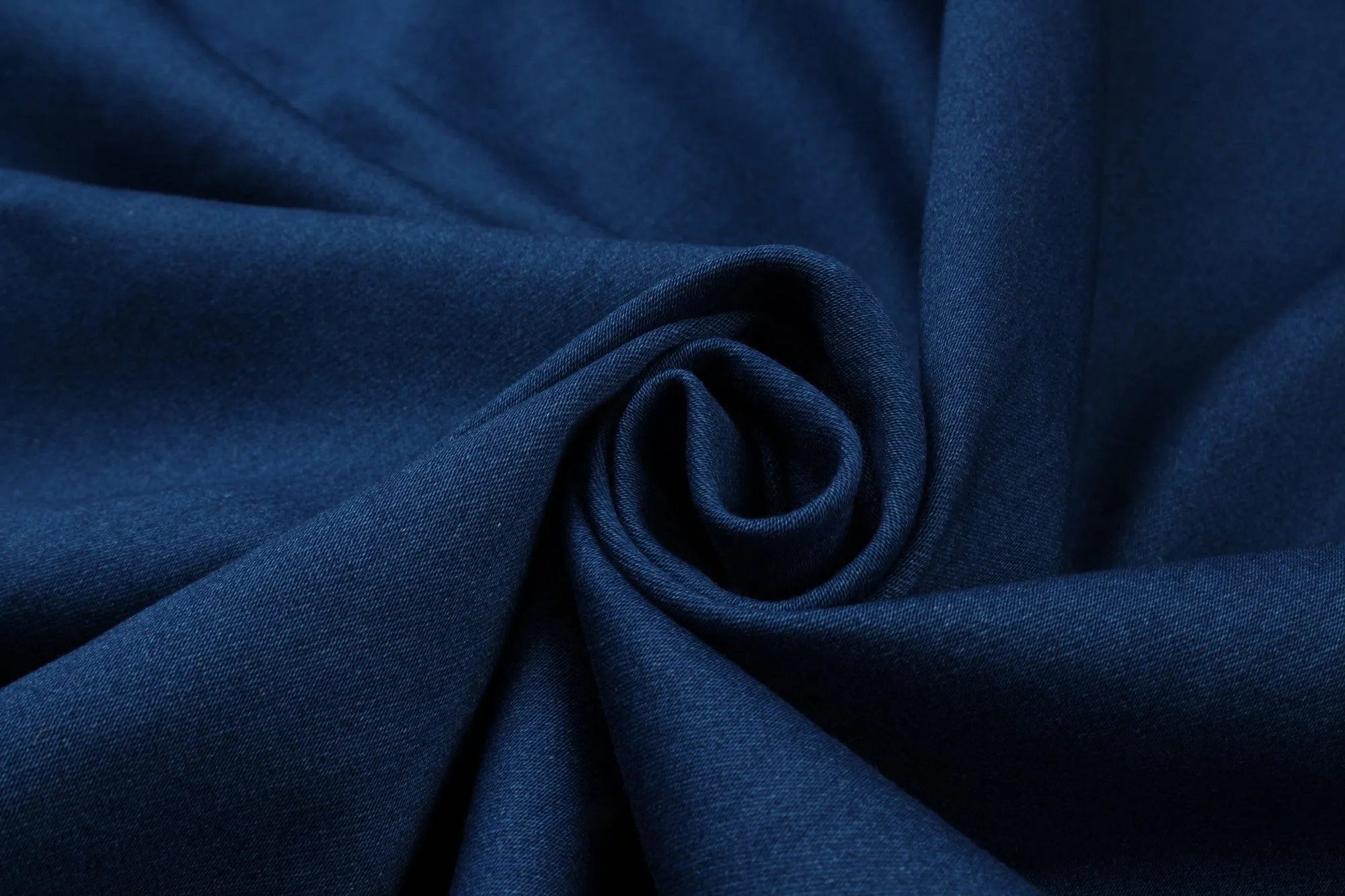 Cotton Denim Knit Fabric - Stretch - Blue (1 Meter Remnant)