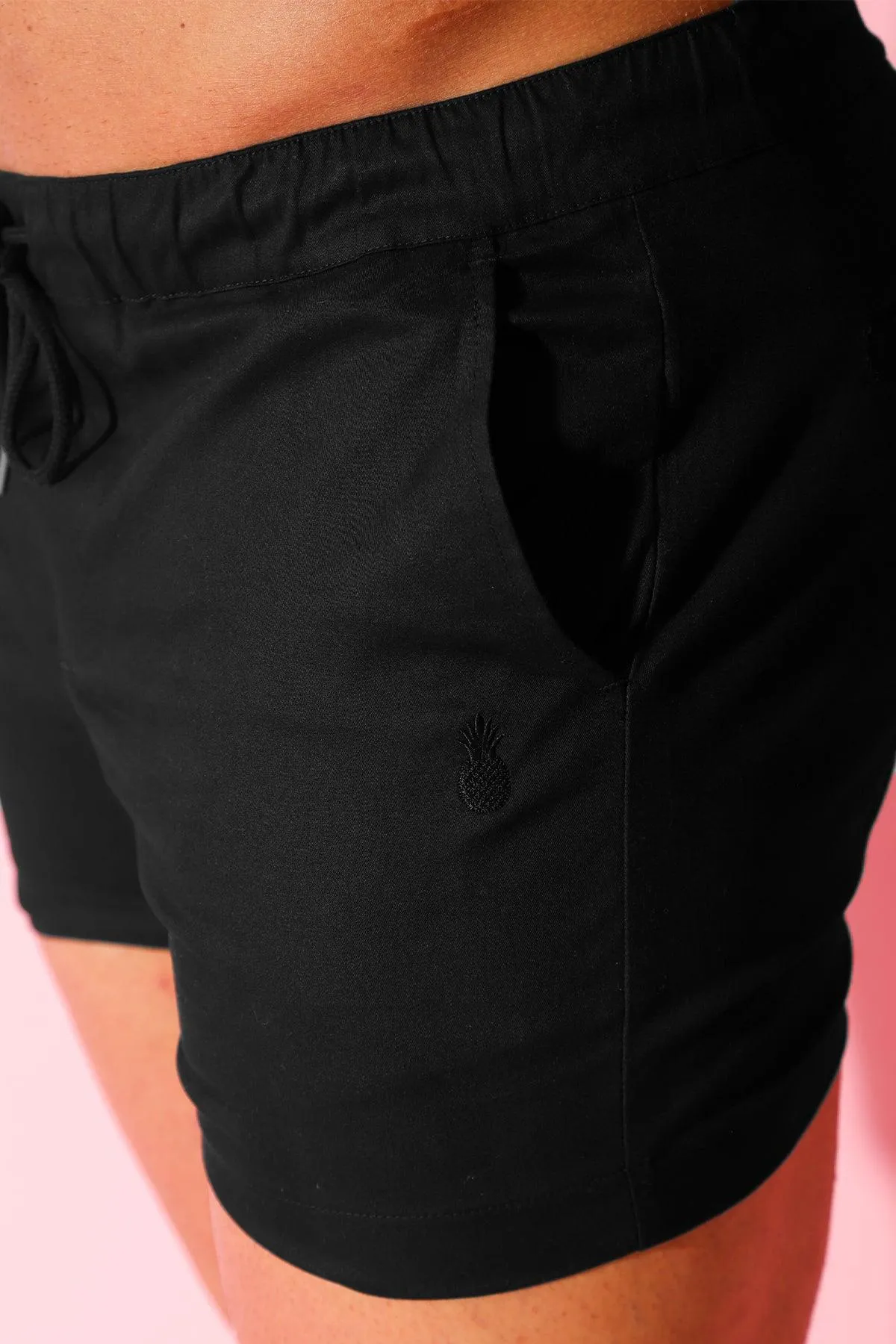 Cuff-It 4" Chino Shorts with Drawstring - Black