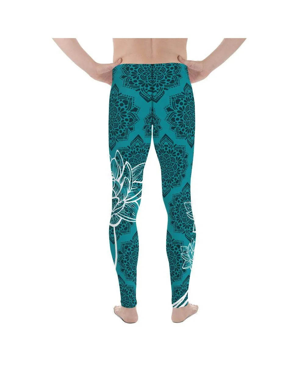 Cyan Blue Lotus Meggings