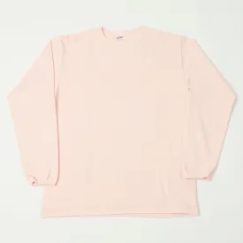 Dubbleworks Long Sleeve Heavy Fabric Pigment Dyed Tee - Pink