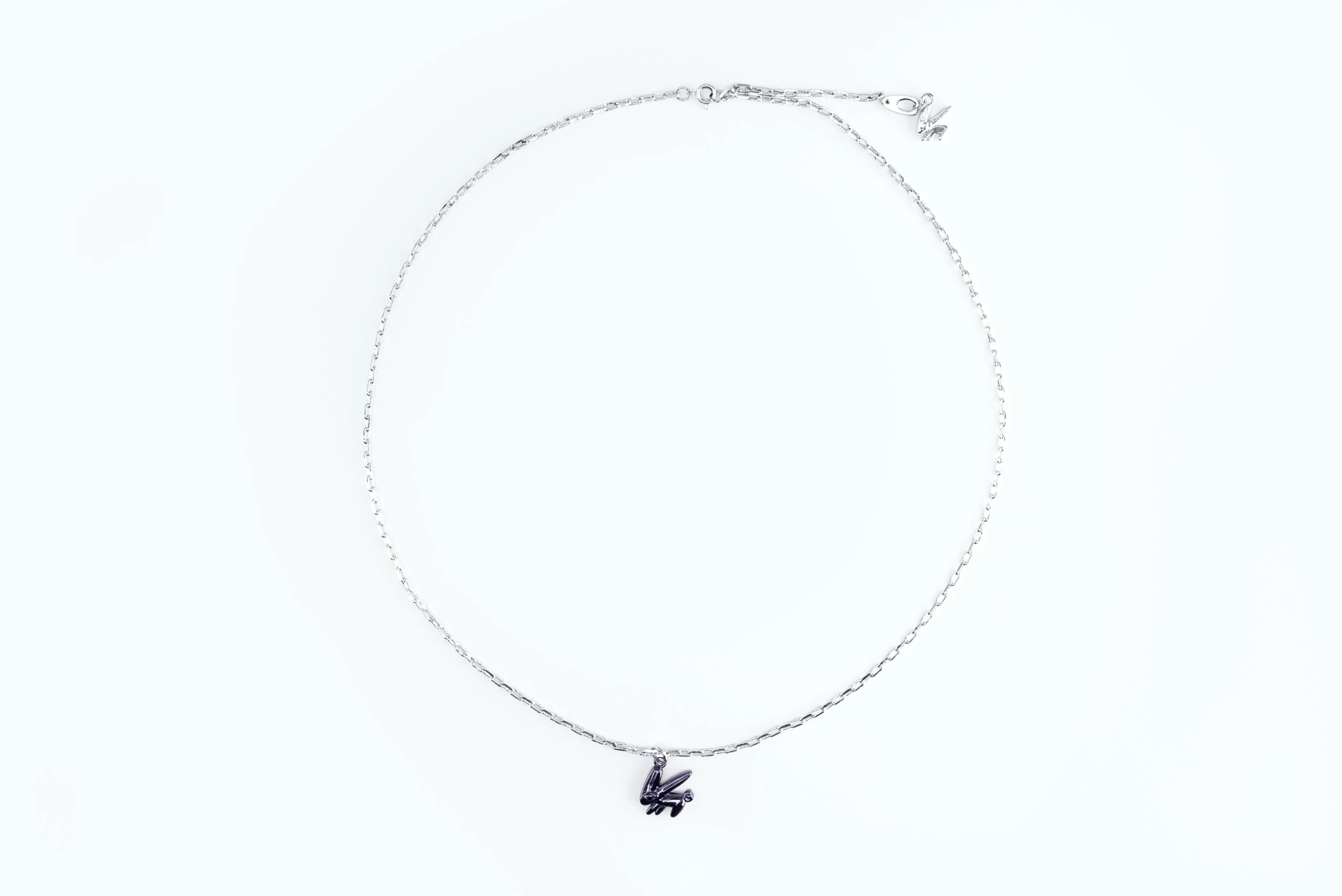 Electro Bunny Necklace (M) Silver Metal Gray