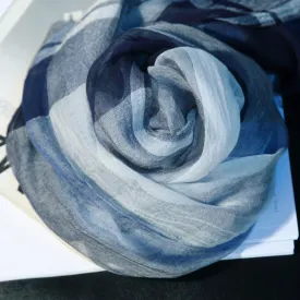 Elegant Mulberry Silk Modal Scarf - Lightweight and Breathable - Minimalist Plaid Print - Perfect for Spring/Summer