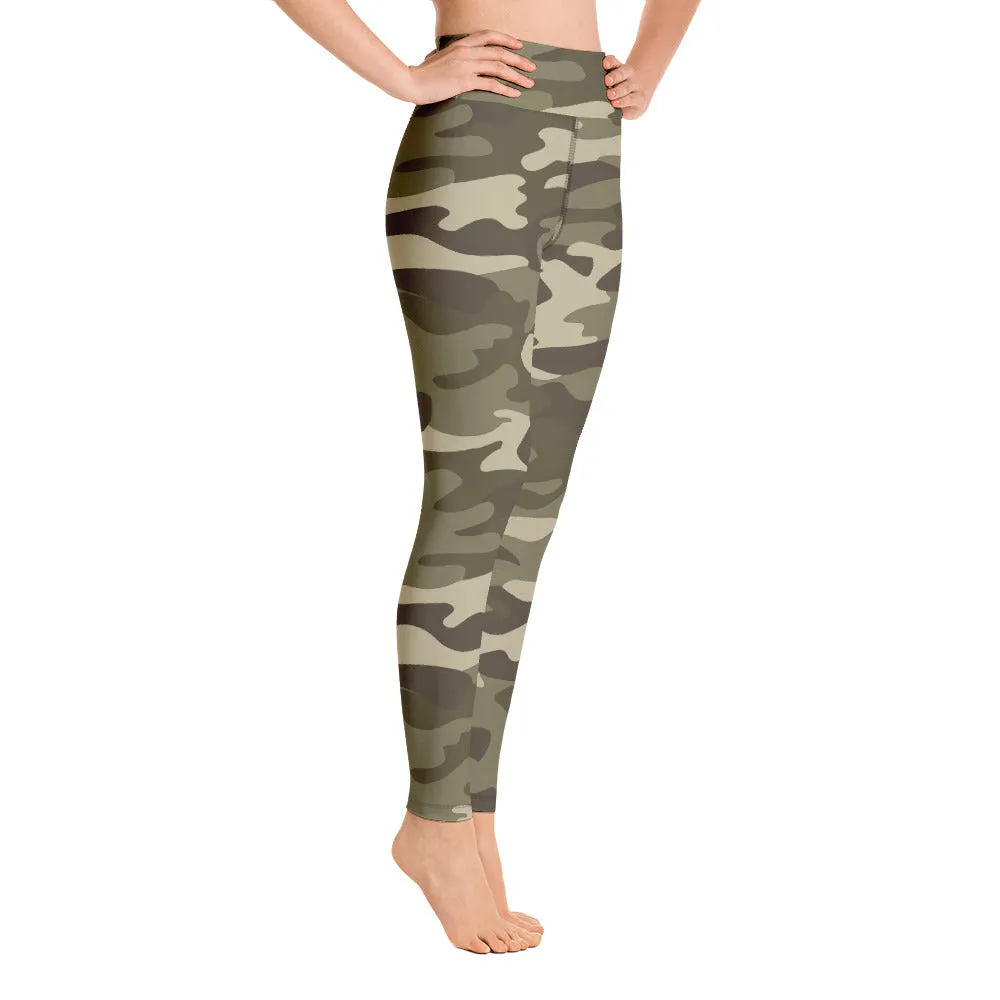 ELEVATED ESSENTIALS, BOOTY BOOSTING HIGH WAISTBAND LEGGING GREEN CAMO