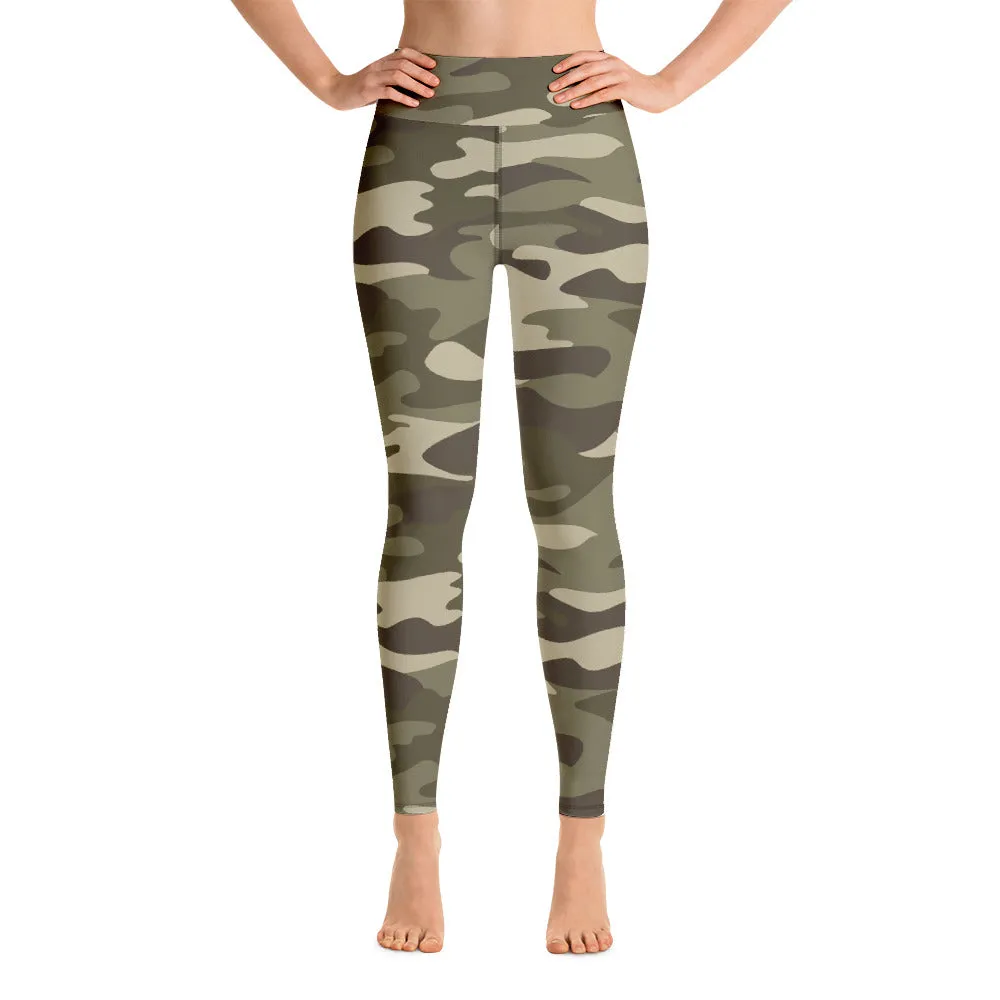 ELEVATED ESSENTIALS, BOOTY BOOSTING HIGH WAISTBAND LEGGING GREEN CAMO