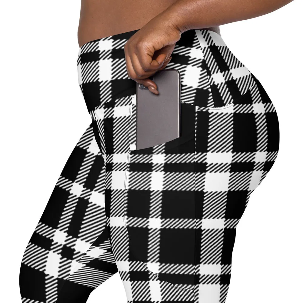 ELEVATED ESSENTIALS, THE PERFECT SIDE POCKET LEGGING BLACK CHECKS