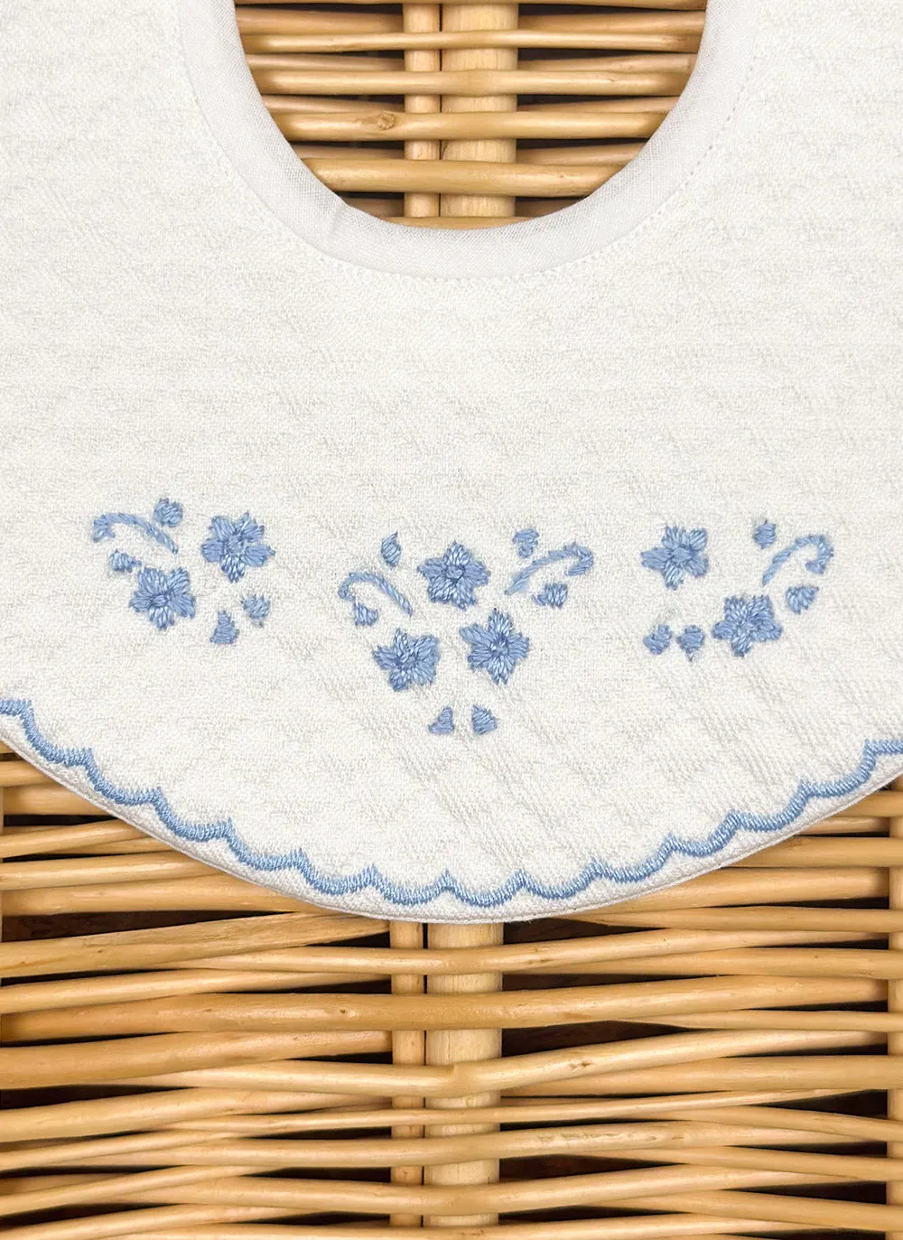 Embroidered Flowers bib