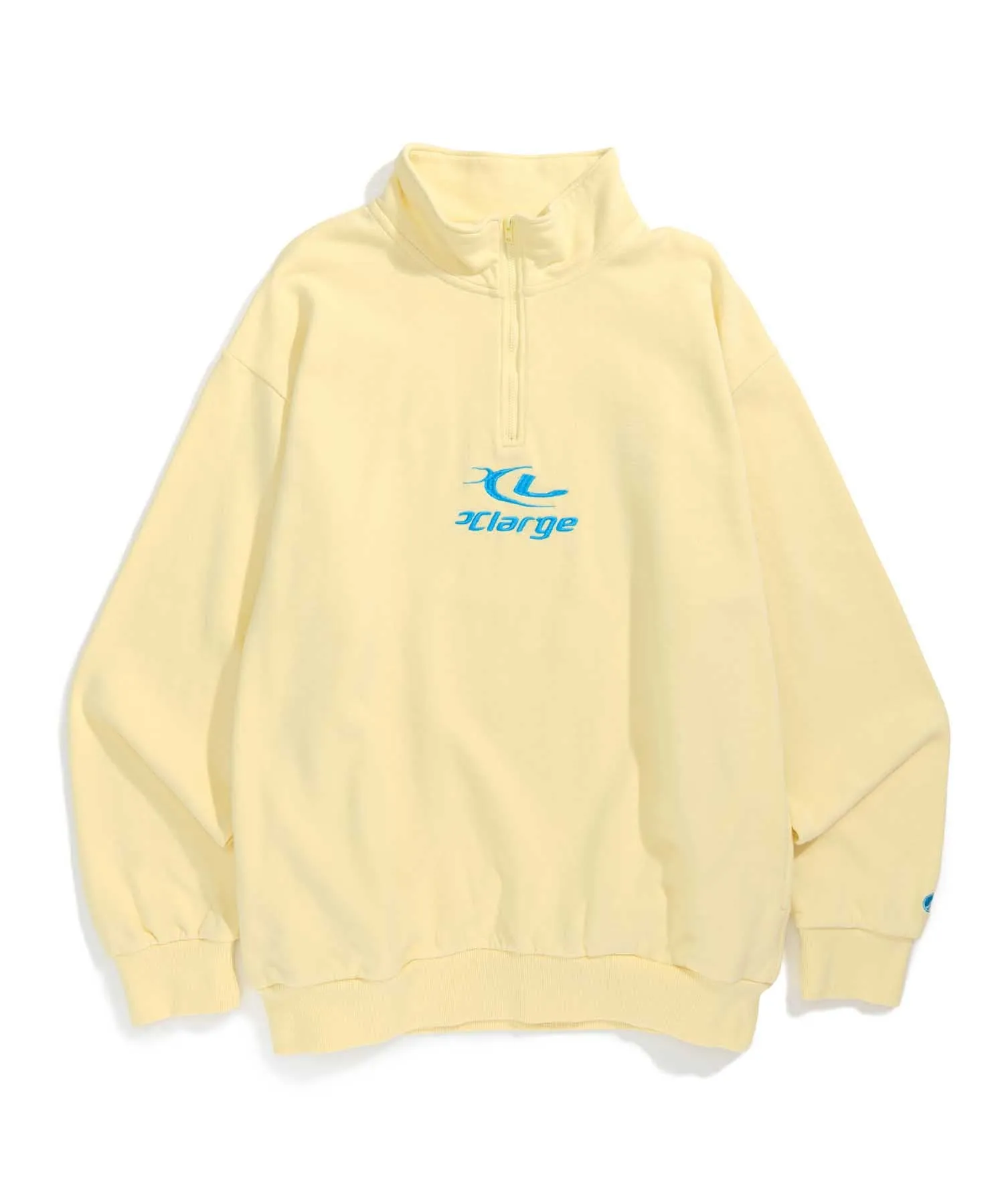 EMBROIDERY LASER HALF ZIP SWEAT