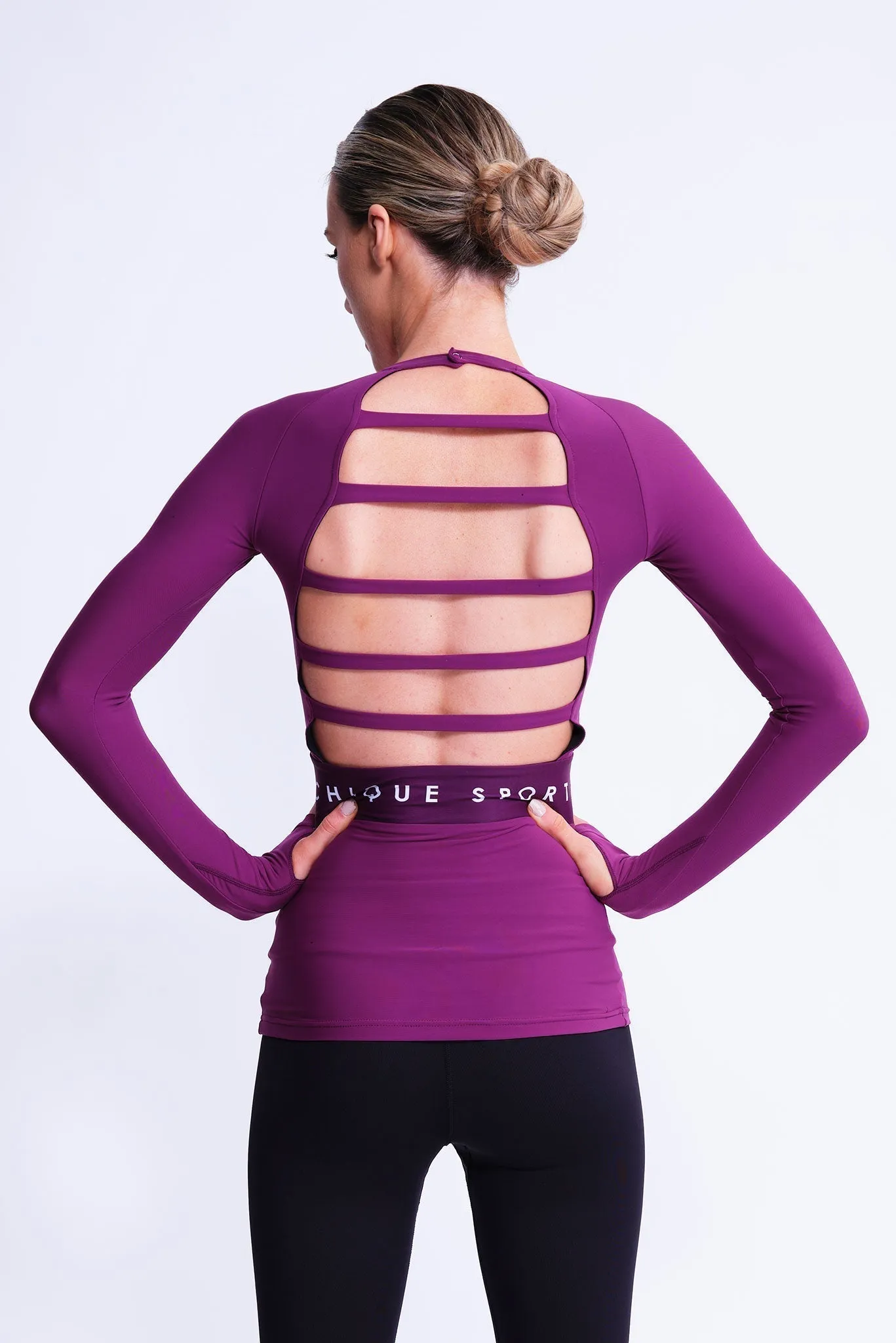 Empower Long-Sleeve Top in Berry