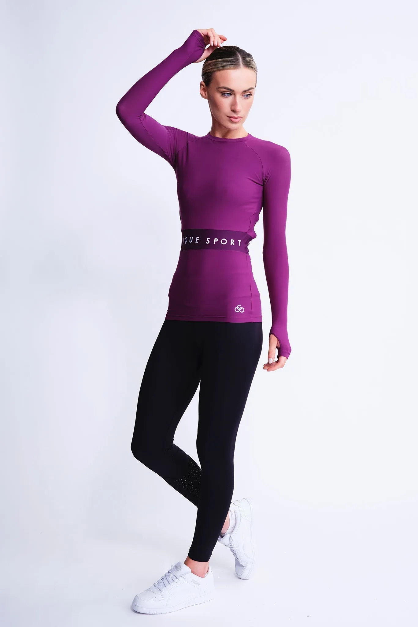 Empower Long-Sleeve Top in Berry