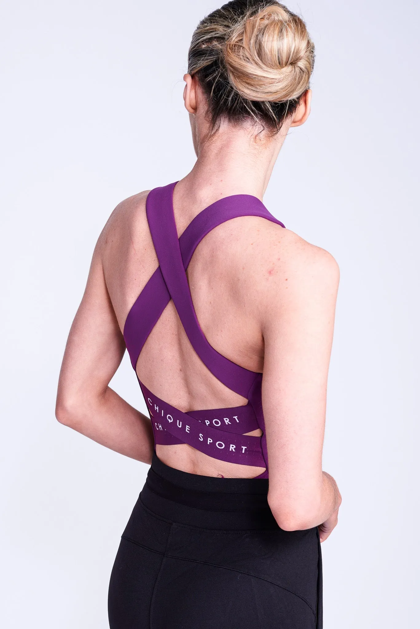 Empower Sleeveless Leotard in Berry