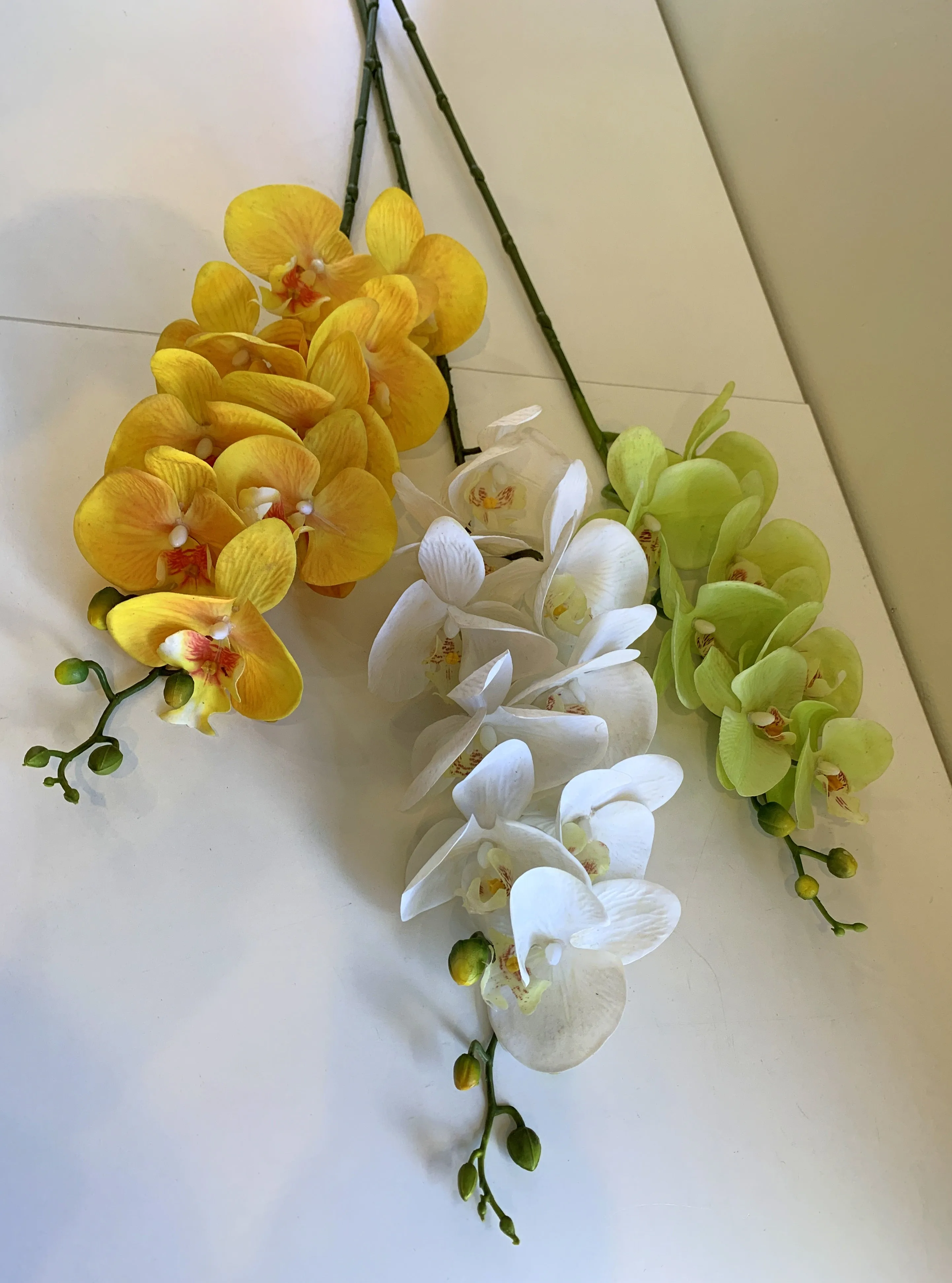 F0034N Phalaenopsis Orchid Spray 91cm Light Green / White / Yellow / Pure White