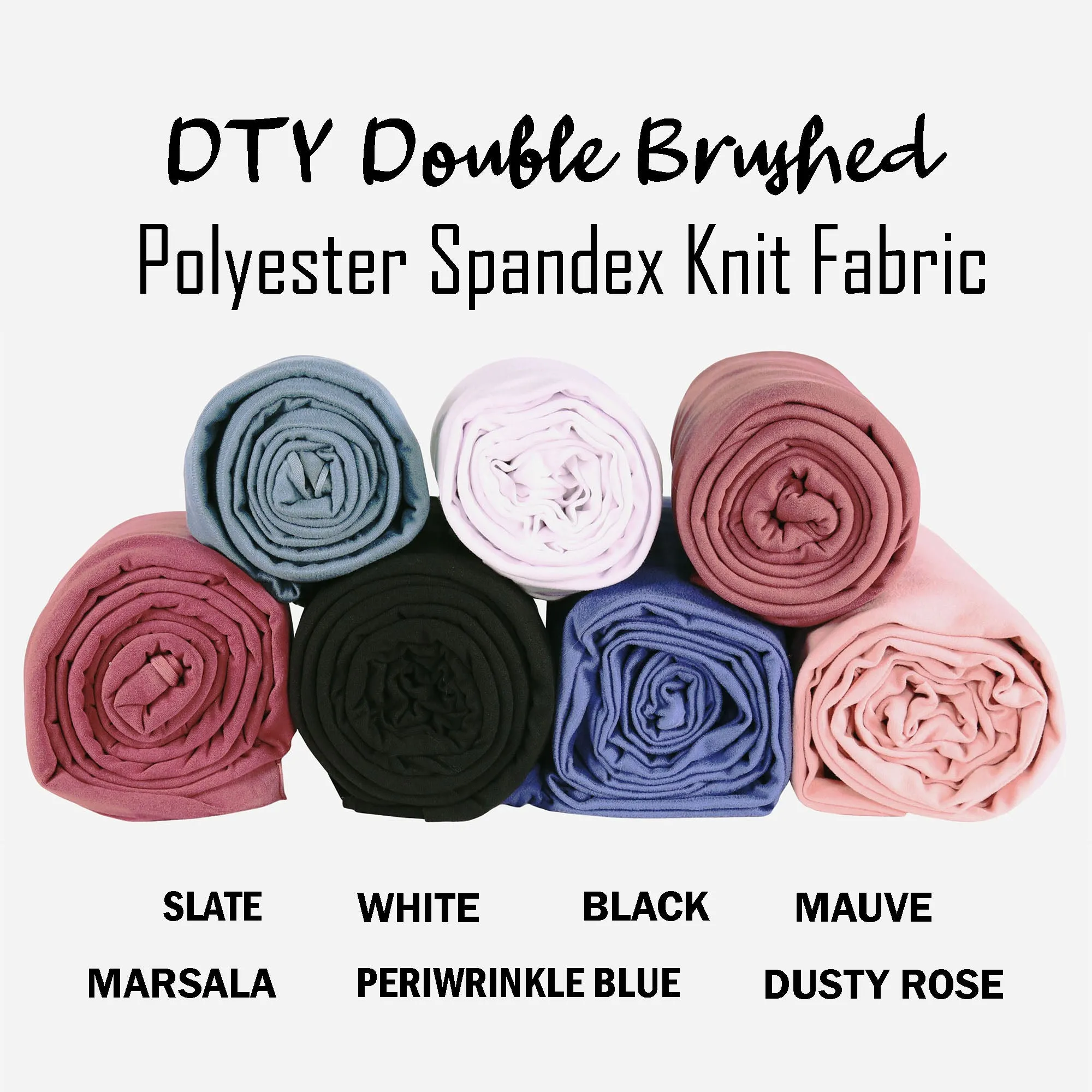 FabricLA DTY Double Brushed Polyester Spandex Knit Fabric | Marsala